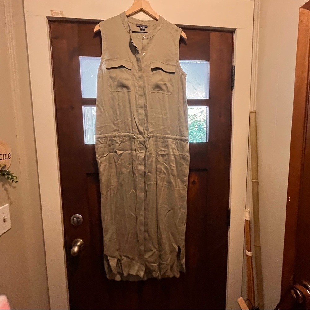 Vince Cargo Shift Dress Linen Blend Medium - Picture 2 of 5